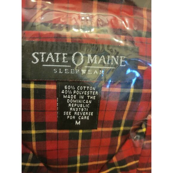 NWT State O Maine Red Plaid Flannel Sleepwear Pajama Set Men's Size Medium - Picture 5 of 9